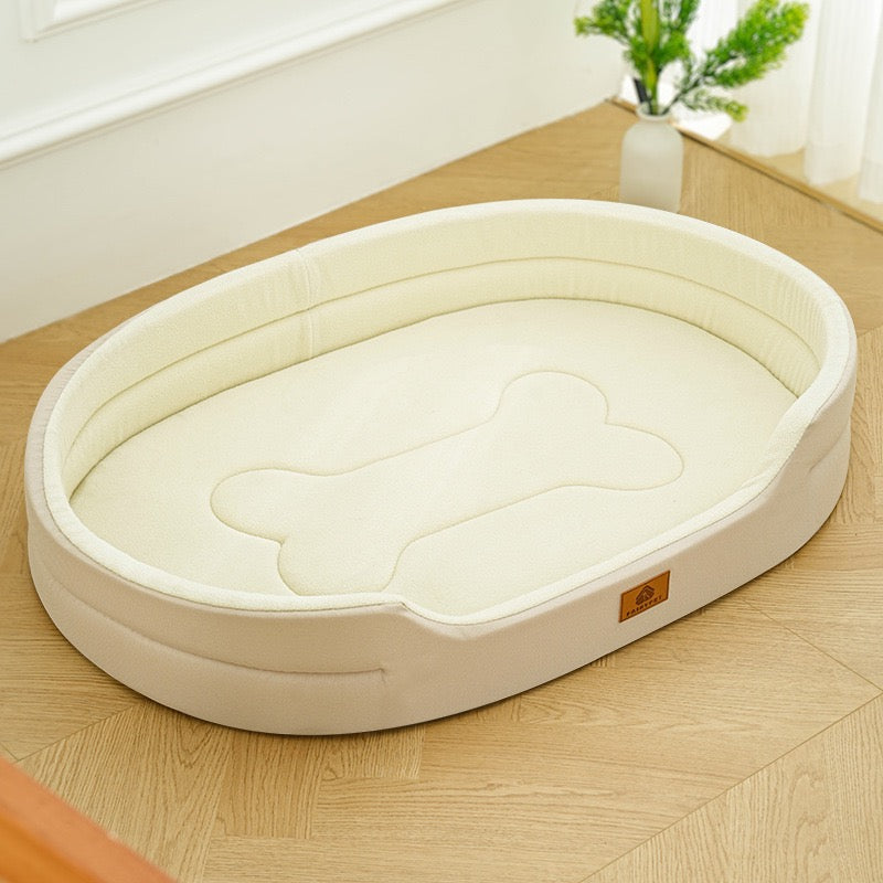All-Season Dog Bed: Warm & Secure Sofa Bed for Large and Small Dogs (Teddy)